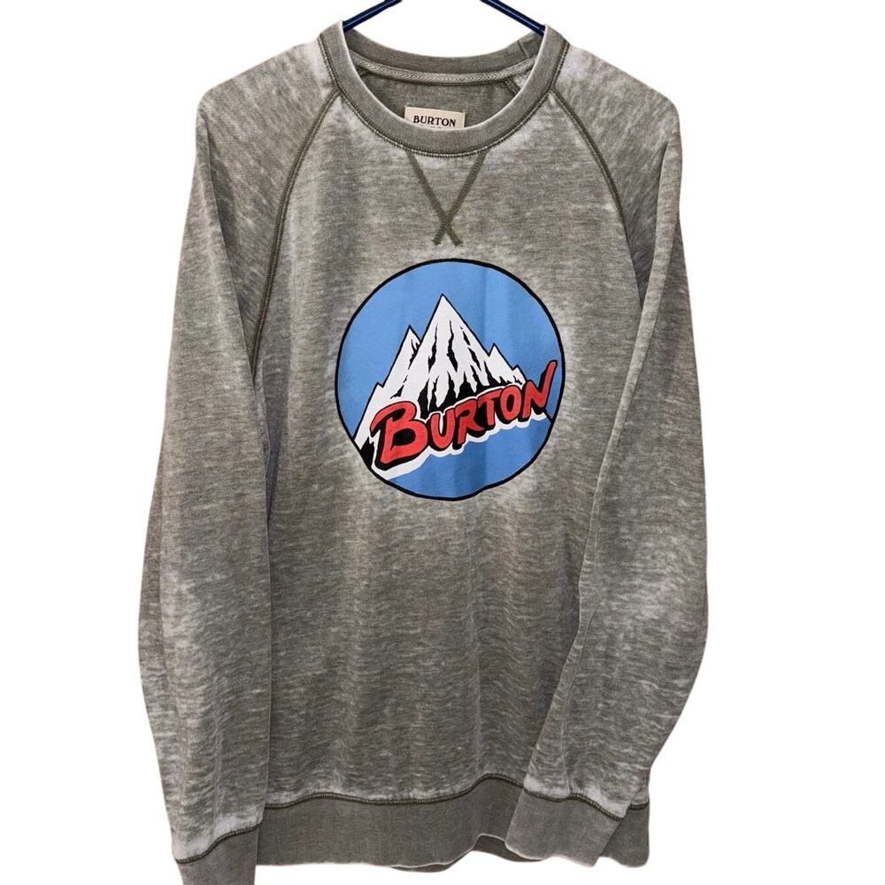 Burton Gray Sweatshirt with Blue and Red Logo